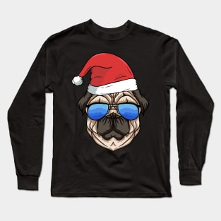 English Bulldog Christmas Santa Claus Hat Xmas Gift For boys T-Shirt Long Sleeve T-Shirt